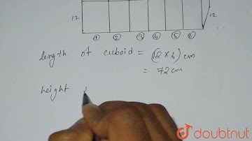 Six cubes, each with 12 cm edge, are joined end to end. Find the surface area of the resulting c...