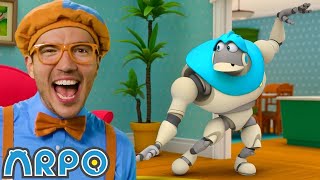 blippi arpo can t stop dancing arpo robot funny kids cartoons