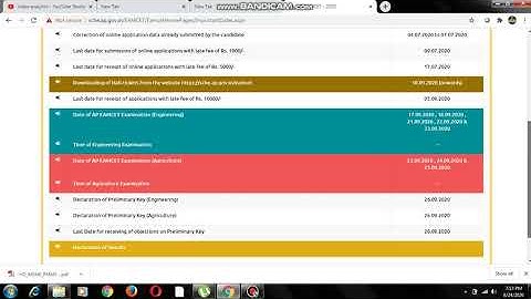 AP EAMCET -2020 Exam Dates