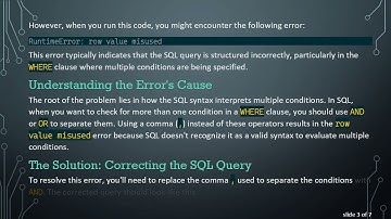 Resolving row value misused Error in SQLite and Flask Queries