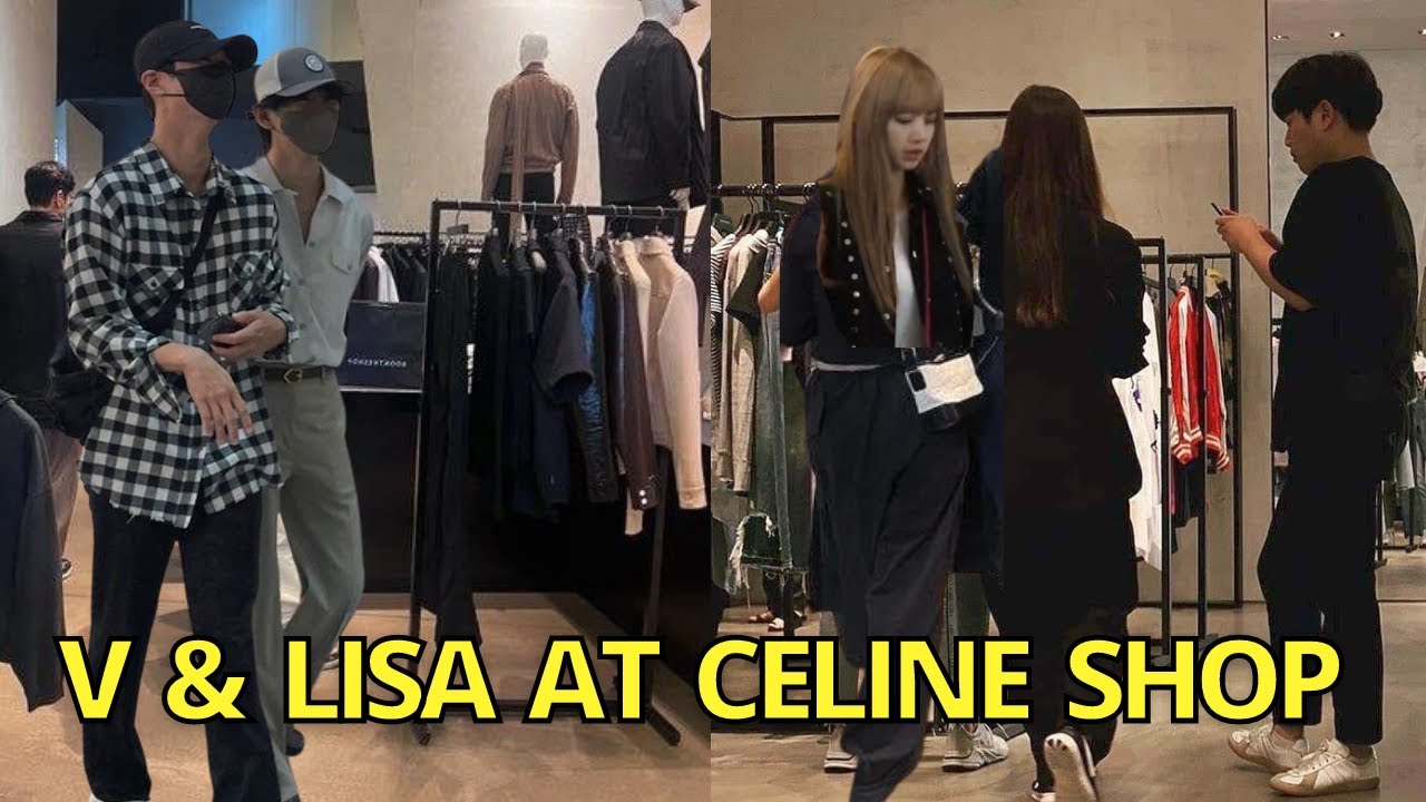 Taehyung & Lisa Spotted Shopping at Celine Store in Paris before Fashion  Show BTS Blackpink v jimin 