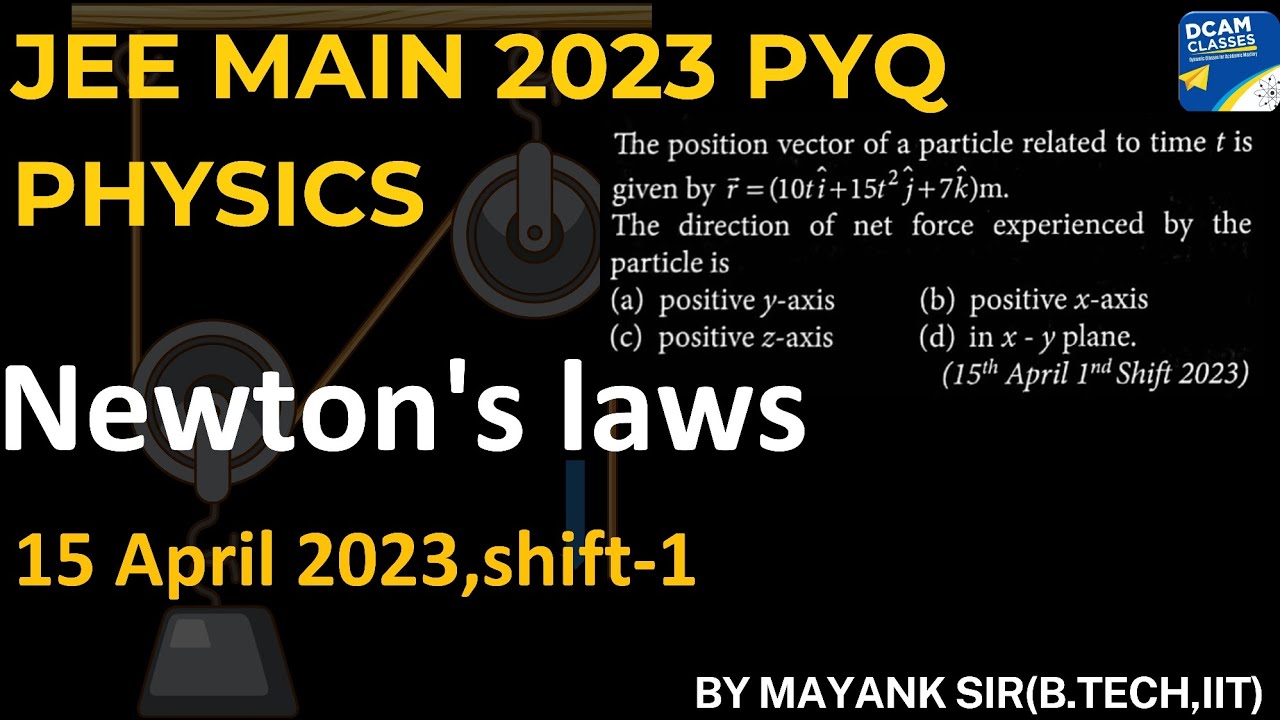 jee main 2023 pyq newtons laws : The position vector of a particle ...