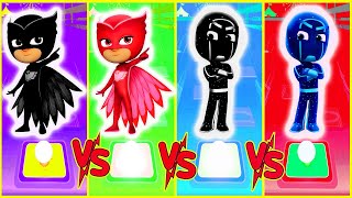 Pj Masks Black Owlett vs Owlett vs Black Night Ninja vs Night Ninja 🎶 Tiles Hop EDM Rush