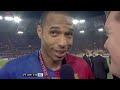 Thierry Henry after winning the Champions League with Barcelona