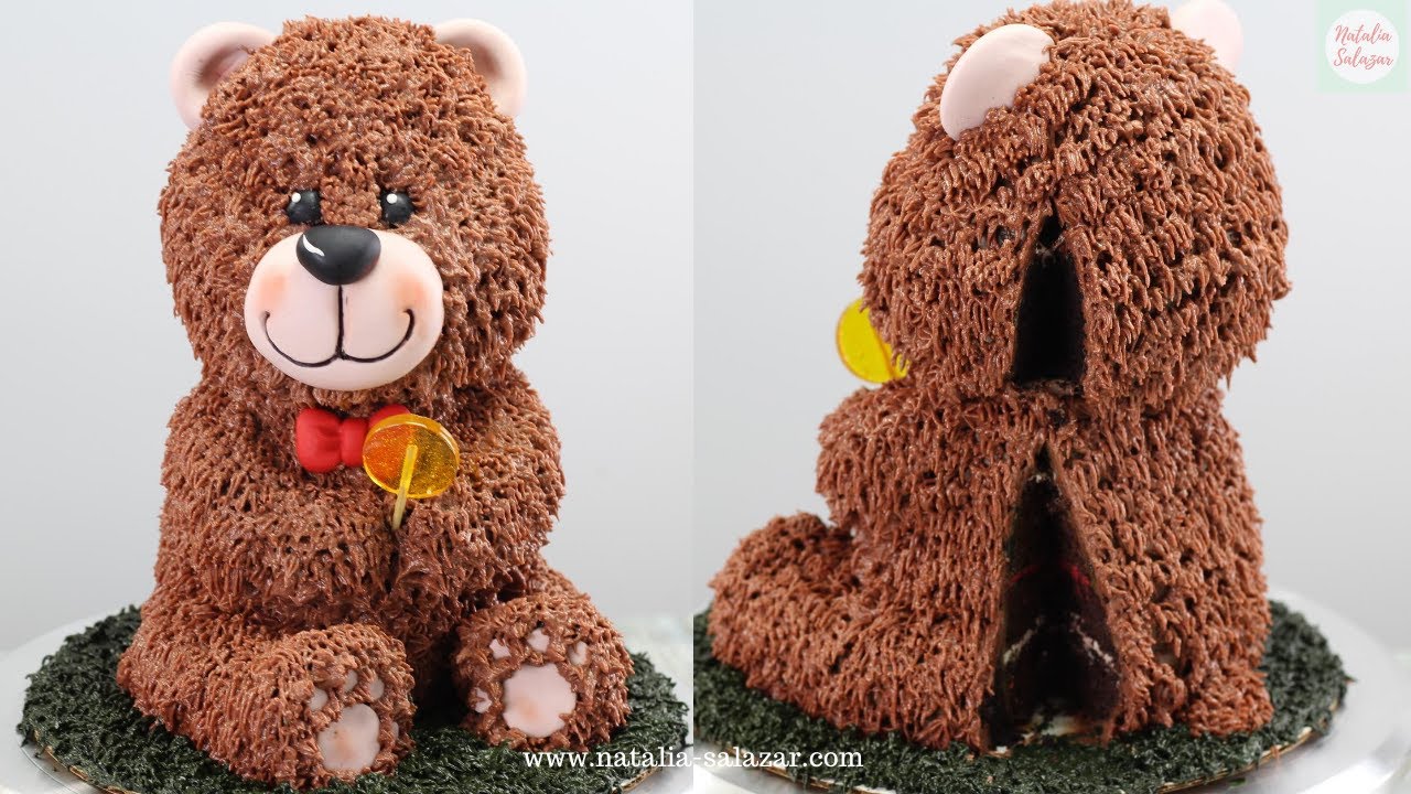 🐻Cómo hacer un PASTEL DE OSO| Tallado 3D| Natalia Salazar