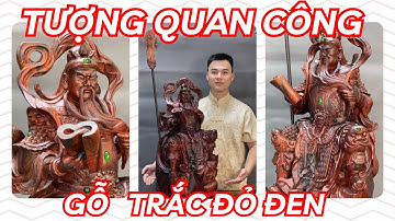 Tượng Quan Công gỗ Trắc đỏ đen dáng đọc sách cuốn hút #tuongquanvantruong