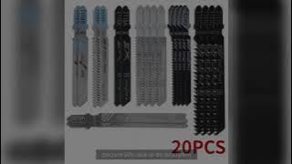 20 Pieces Jigsaw Blades Set T-Shaft HCS Assorted Jig Saw Blades for Wood Plastic and Metal Cutting f