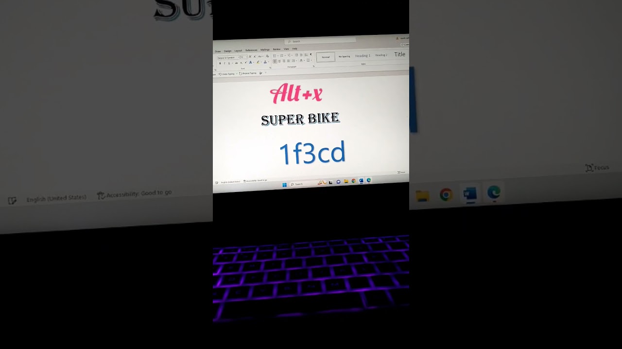 Super bike symbol in Ms word|