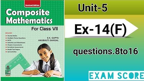 composite mathematics class 7|| perimeter and area || Ex.14F || by EXAM SCORE
