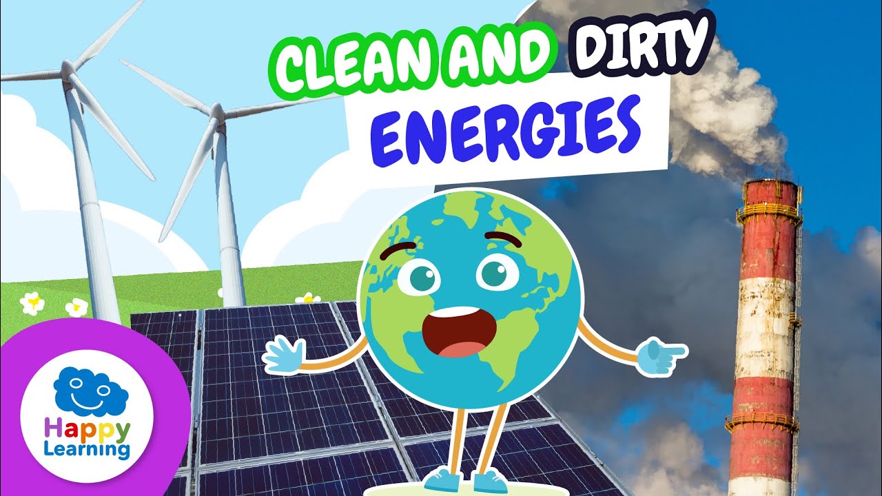 Clean and Dirty Energy | Educational Videos for Primary School Kids | @HappyLearningENG