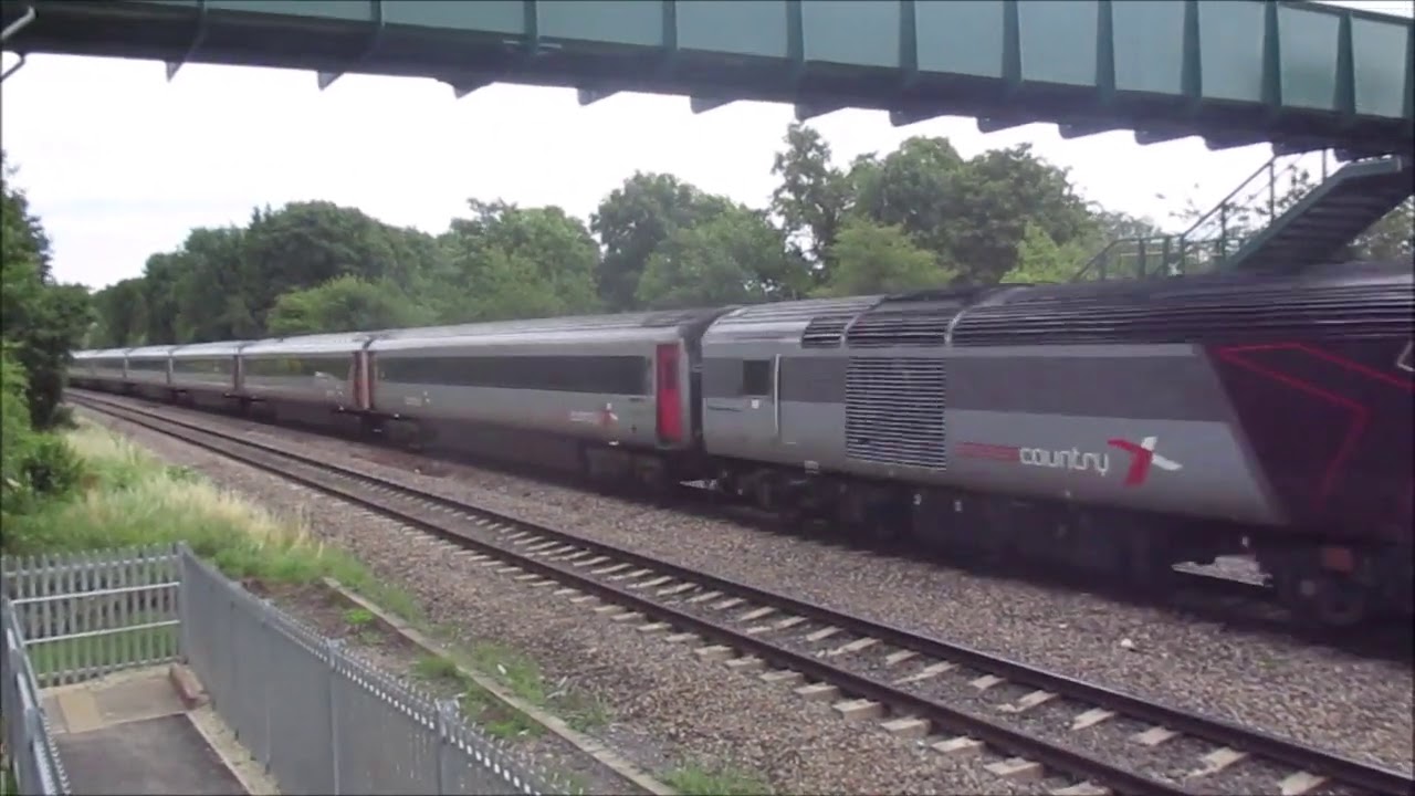 Trains at the new Hatherley Brook footbridge (+ a fox)