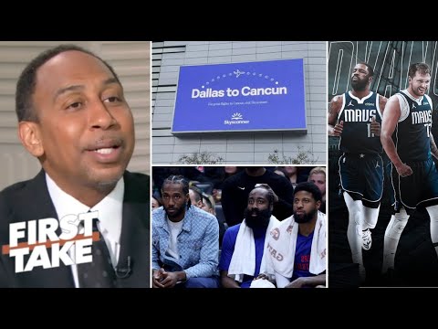 FIRST TAKE | Kyrie-Luka send Clippers to Cancun! - Stephen A. slams Harden & Russ after G6 lose Mavs