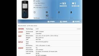 Motorola W160 PRICE AND SPECIFICATION