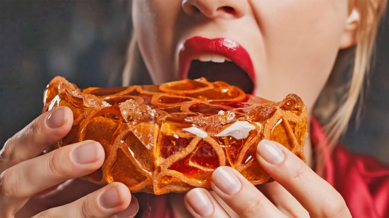 ASMR Glass Cooking | Crystal Strawberry Tart 🍓 (Satisfying)