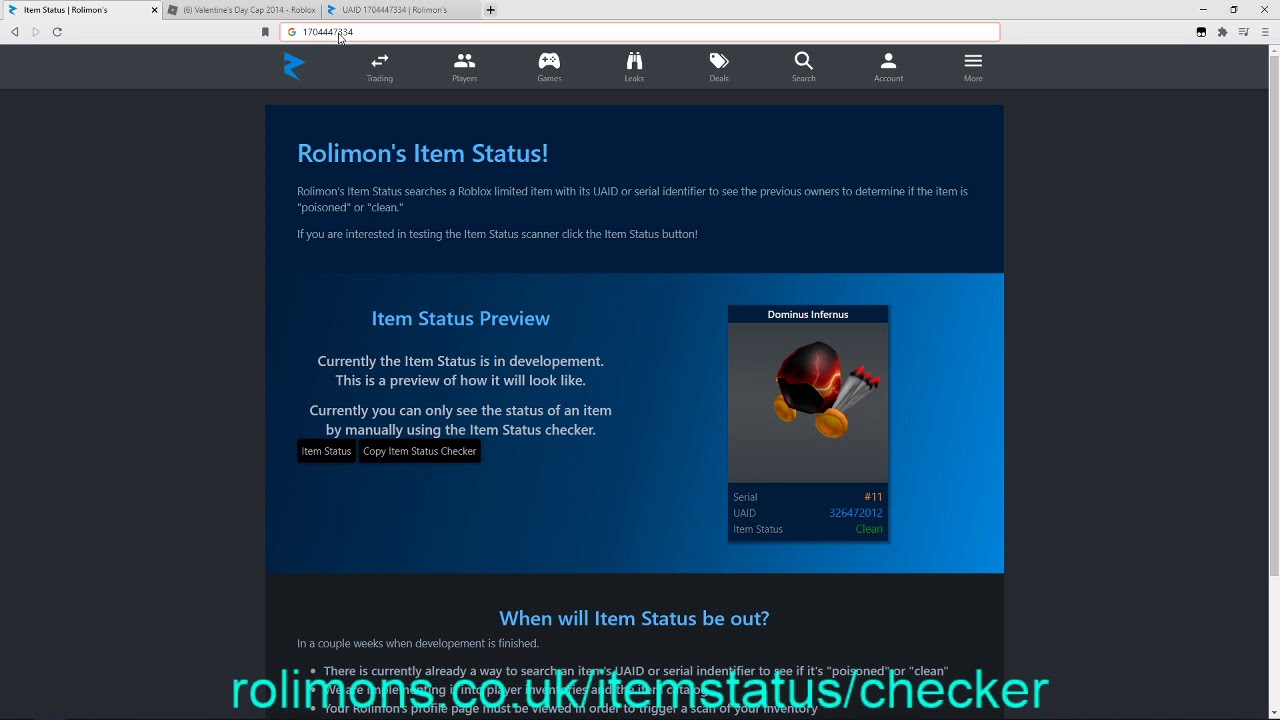 Rolimon's Item Status, NEW
