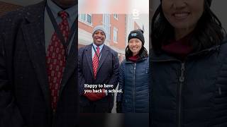 Mayor Wu Greets Boston Students Returning After Snow Storm
