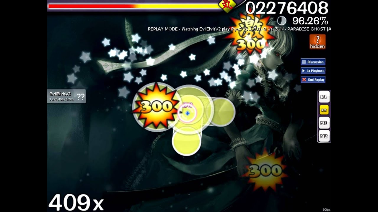 [osu!] Ryu* Vs. L.E.D.-G Vs. ZUN - PARADISE GHOST (EvilElvisV2)