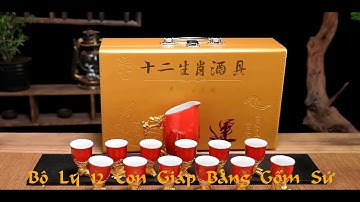 Bộ Ly 12 Con Giáp Mạ Vàng Sắc Đỏ– Gốm Sứ Phủ Men Cao Cấp – Nghệ Thuật Tạo Hình Tuyệt Mỹ