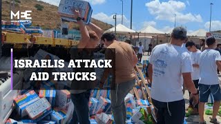 Israeli settlers attack aid trucks heading to Gaza by Middle East Eye 15,843 views 1 day ago 1 minute, 58 seconds
