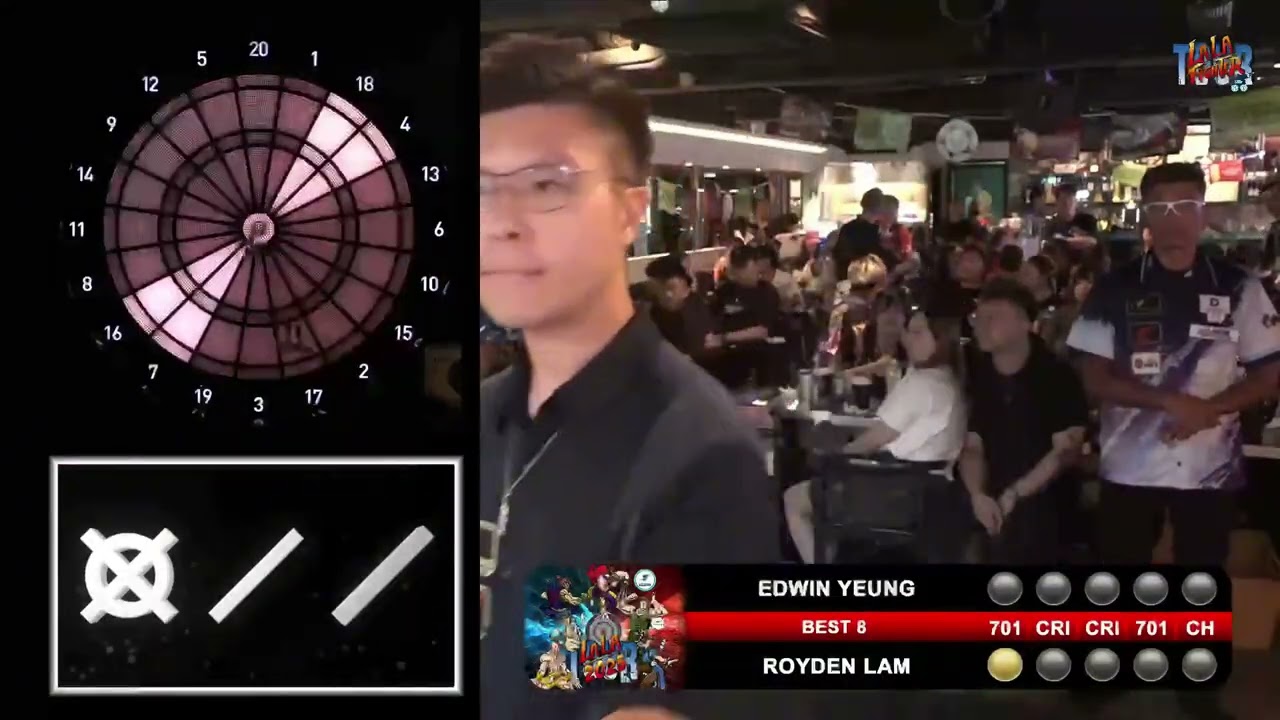 EDWIN YEUNG VS ROYDEN LAM Best8 - LALA TOUR 2025《STAGE 2》#說中文的飛鏢頻道 #LeoDarts @lalabarhk