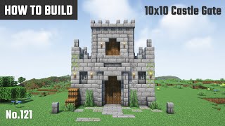 マイクラ建築：ファンタジー風城門のある砦。内装は検問所と牢屋。10x10ブロックで簡単に。No.121【Minecraft】