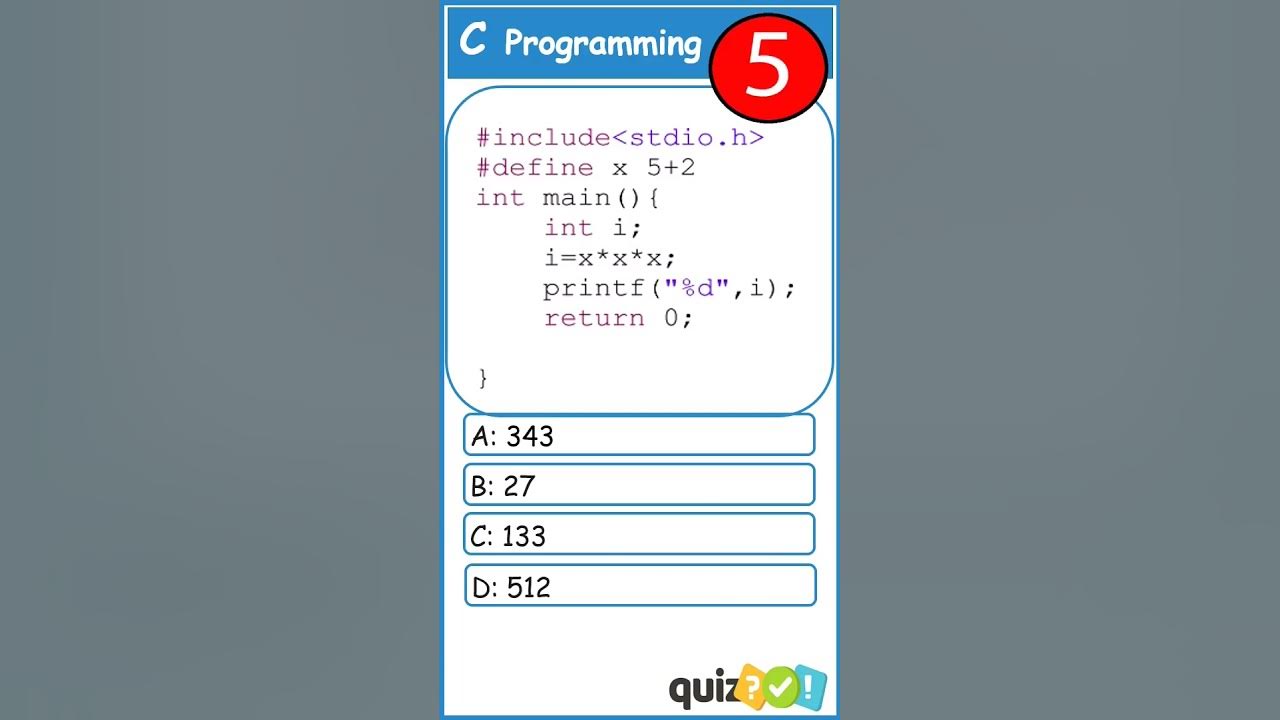#7- C Multiple Choice Quiz with explanation | C Programming Quiz | # ...