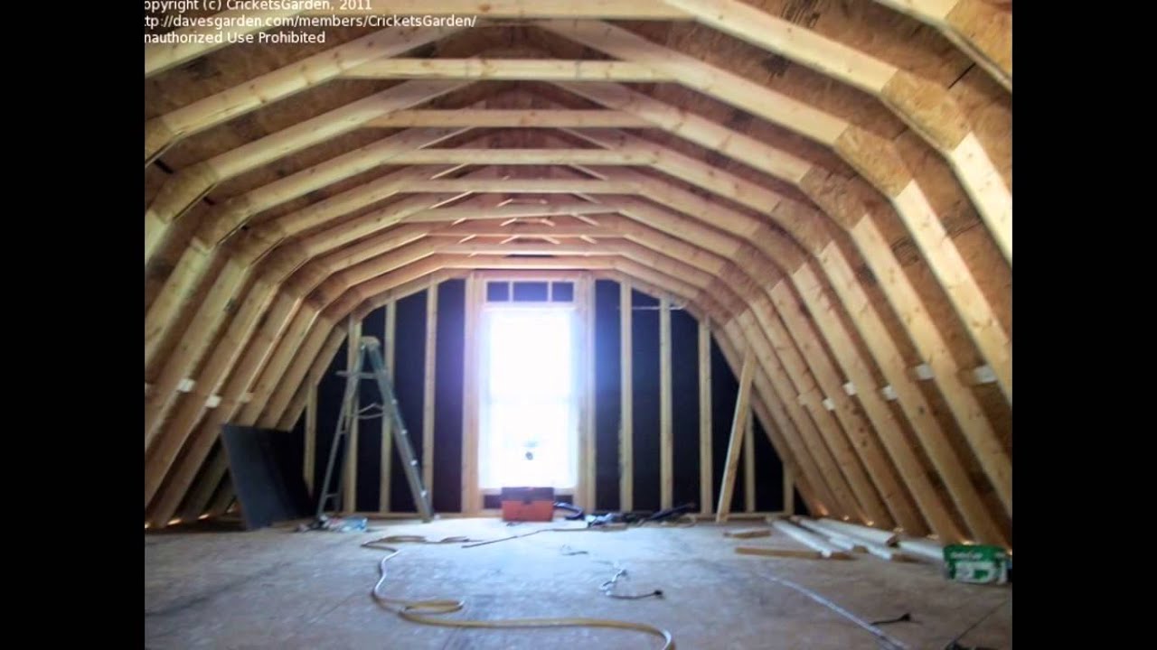 Building a Home Gambrel Roof - YouTube