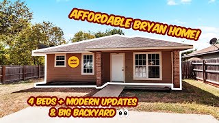 Bryan TX House Tour | 4 Bedroom Home for Sale Under $200K #realestate #collegestation #hometour