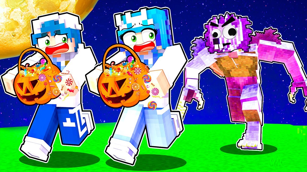 I Got CHASED By A WEREWOLF While Trick Or Treating In MINECRAFT