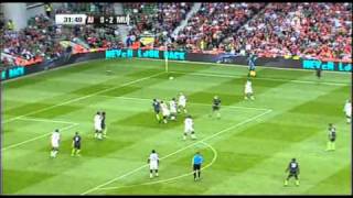 Ryan Guy's Acrobatic Throw In (04.08.10 - Airtricity League XI V Manchester United)