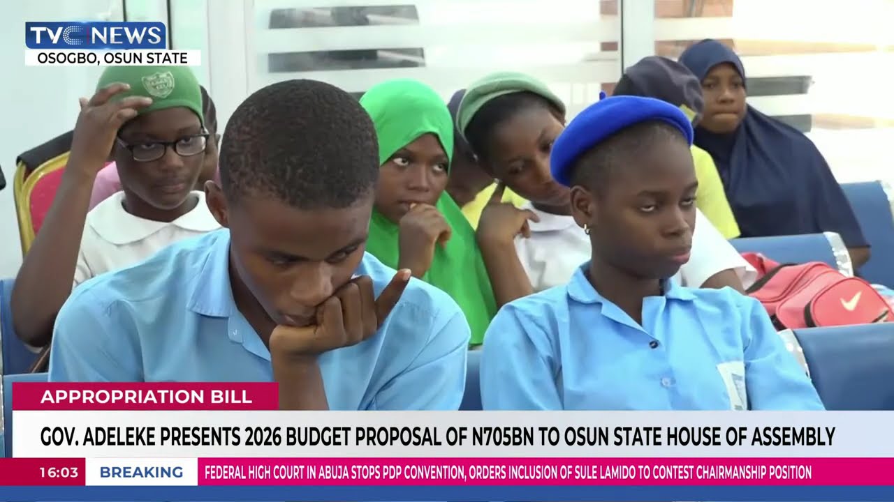 Gov. Adeleke Presents 2026 Budget Proposal Of N705BN
