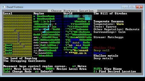 1, Basic Intro to Dwarf Fortress: World Generation and Embark