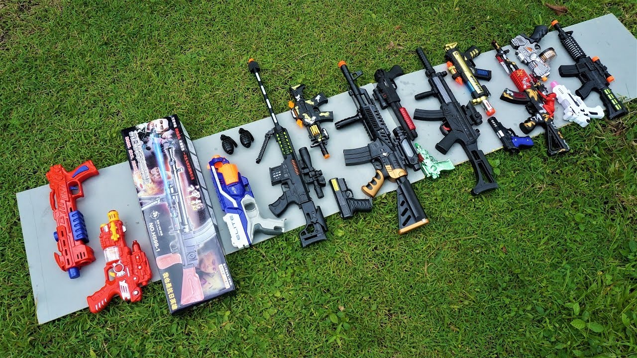 Mencari dan Unboxing Tembak Tembakan Machine Gun Barret Sniper Gun M16