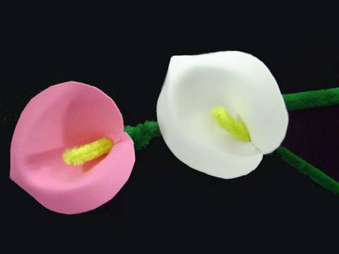 How to make Easy Foam Flowers craft: Calla Lily