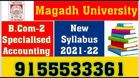 Magadh University BCom Part 2 Specialised Accounting