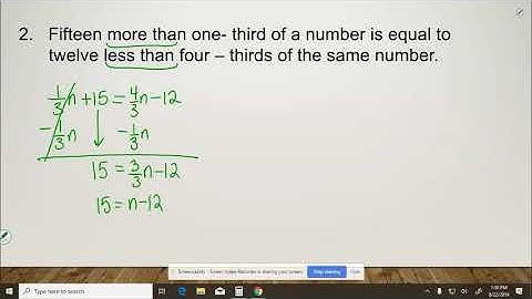 Translating and Solving Word Problems with Variables on Both Sides