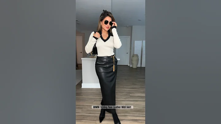 GRWM: Styling Faux Leather Midi Skirt 💫 #grwm #ootd #fashion #style #shorts #tutorial #beauty