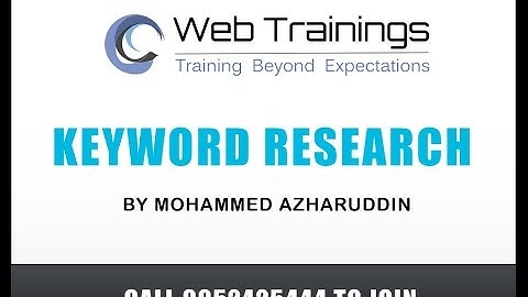 Digital Marketing Training - Keyword Research Basics (Part 4)