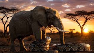 Famous Giant Elephant vs Massive Python | Epic AI Wildlife Battle Net Worth