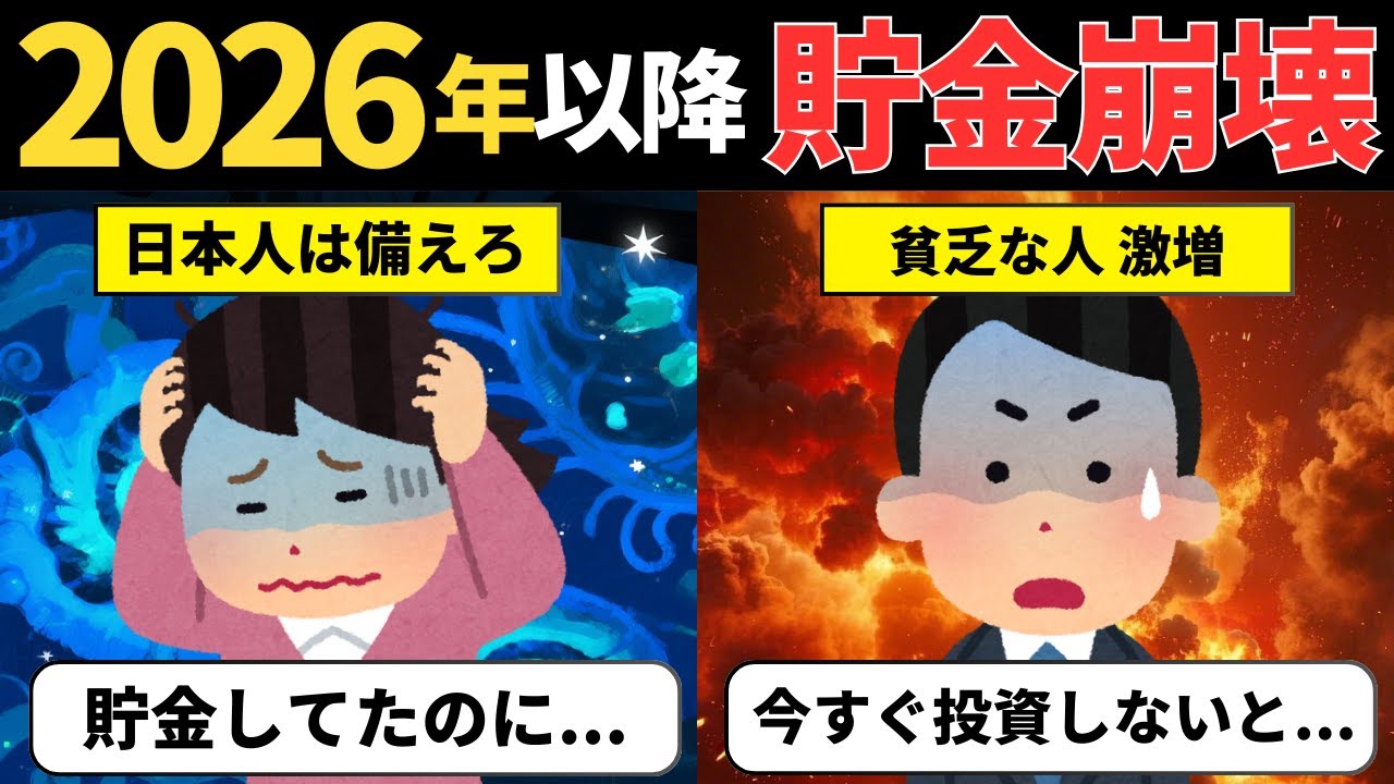 日本人の貯金崩壊。2026年に起こる6つの悲劇。増税貧乏にならないために知っておくべきこと【アニメ×データ解説】