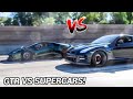 RACING SUPERCARS AT AN EXOTIC CAR MEET IN MY 700HP GTR!!