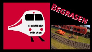H0 Modelleisenbahn München - Premiere Zeitraffer Begrasen