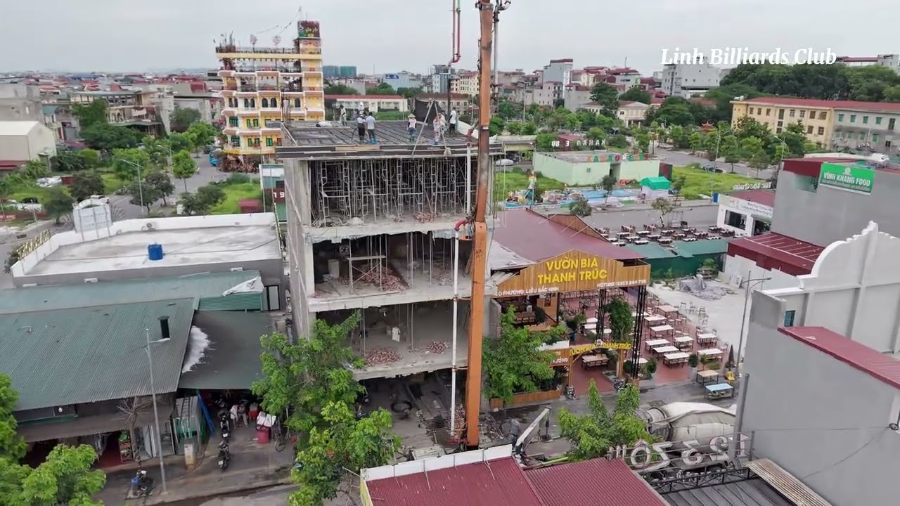 Đổ bê tông hộp rỗng tầng 4 Linh Billiards Club (Linh Bi a)