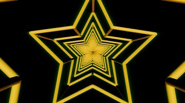 VJ LOOPS / MOTION GRAPHICS / ANIMATION / VISUAL LOOPS / CINEMA 4D /3D - YELLOW STAR NEON TUNNEL