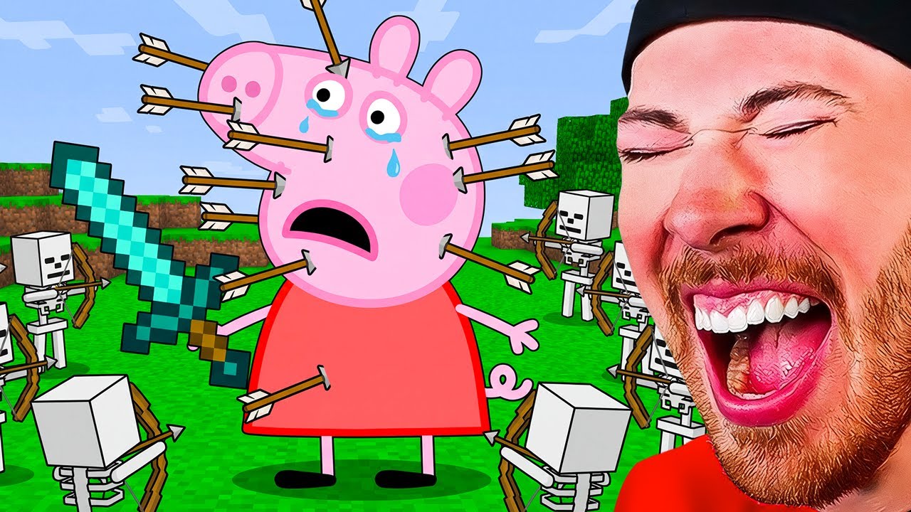 GIANT PEPPA PIG VS MINECRAFT! *FUNNY*