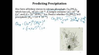 Predicting Precipitation (Comparing Qsp vs Ksp)