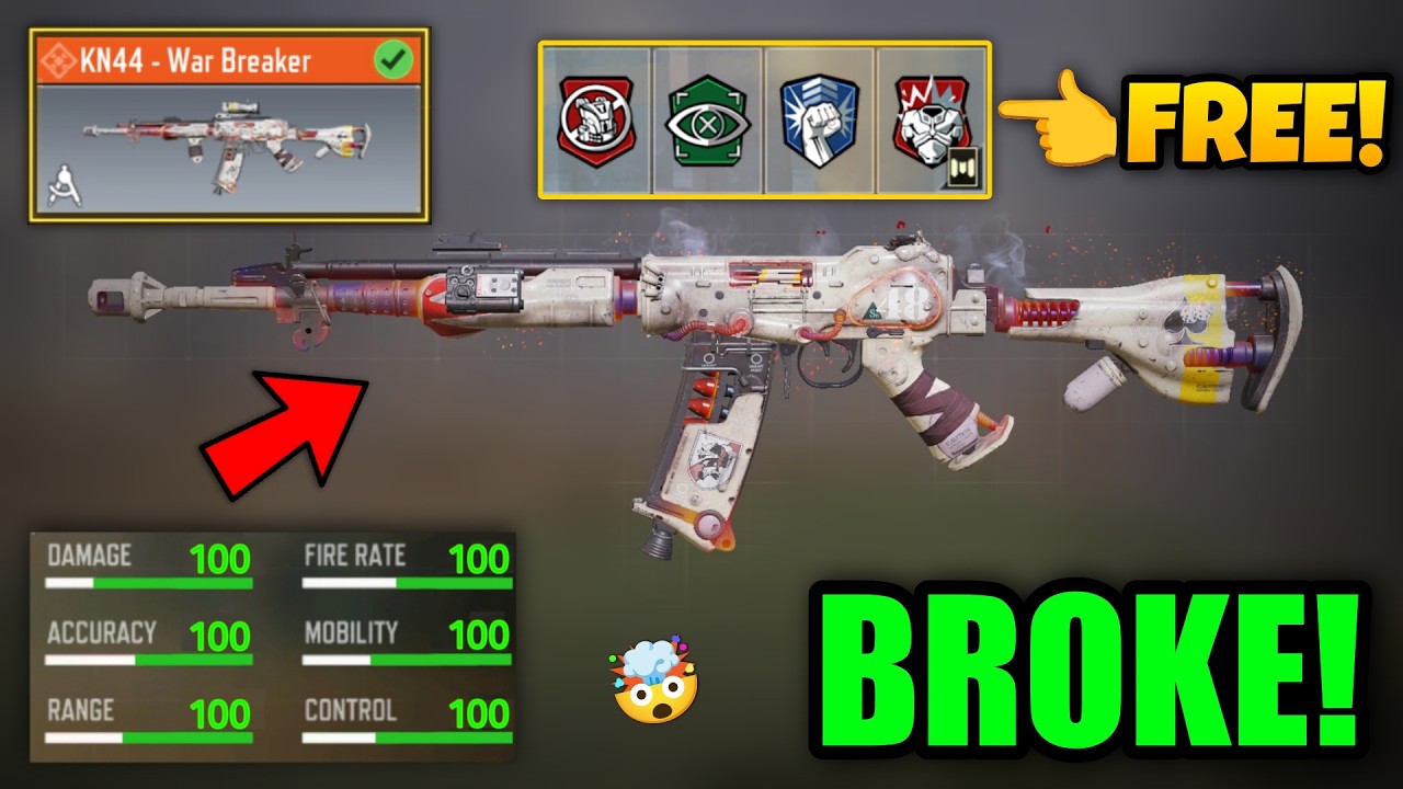 This "0 RECOIL" KN44 Gunsmith Attachments! its CRACKED Season 2 in COD Mobile (NEW LOADOUT)