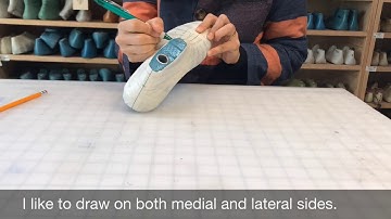 Drawing designs on a taped up last: Brooklyn Shoe Space patternmaking basics