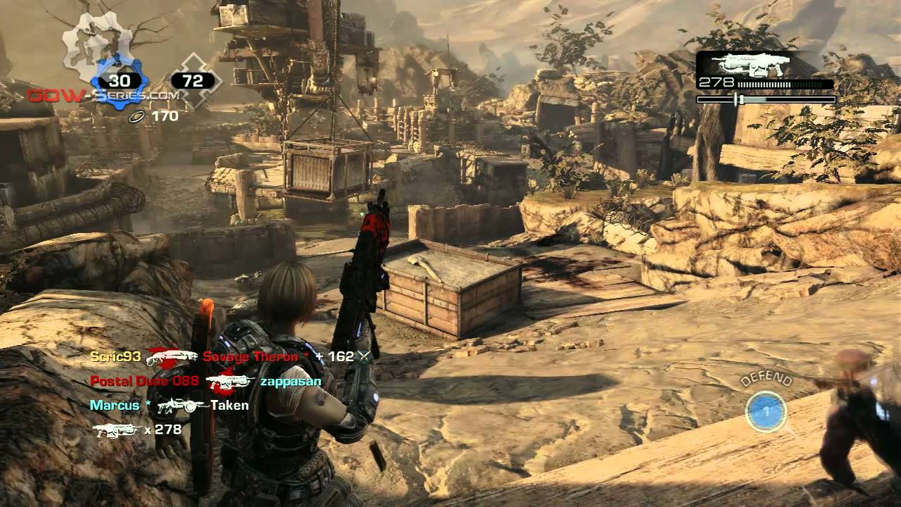 Trenches with Hammer of Dawn KOTH Multiplayer Beta Gears of War 3