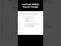 LeetCode #118(E) Pascal's Triangle #leetcode #java #shorts #JoeAndChill